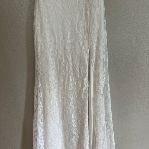 NWOT Your One and Only White Lace Backless Mermaid Maxi Dress - Picture 5 of 10